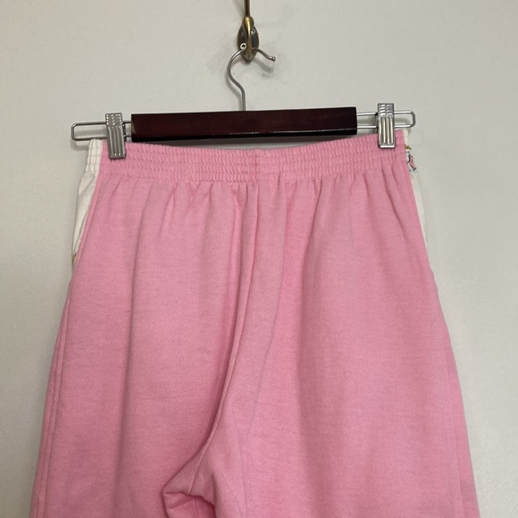 Vintage Joggers Womens Small Pink Fleece Warm Up Pants 80s Jazzercise - Picture 4 of 12